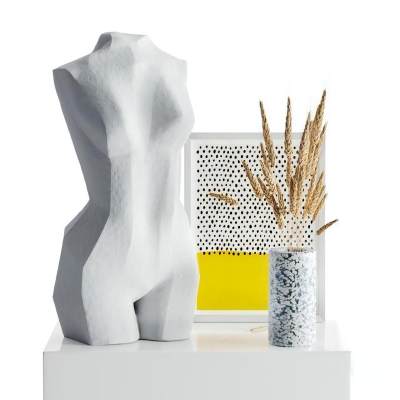 现代雕塑干花装饰摆件